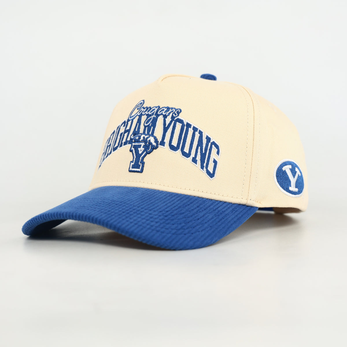 Brigham Young Natural and Royal Blue Suede Brim Hat