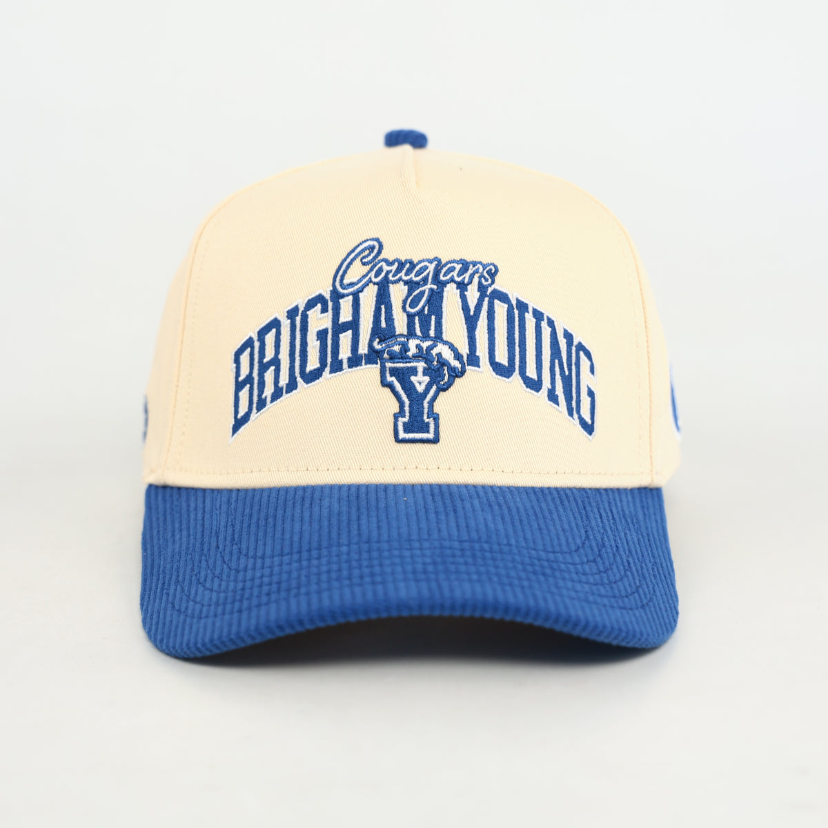 Brigham Young Natural and Royal Blue Suede Brim Hat