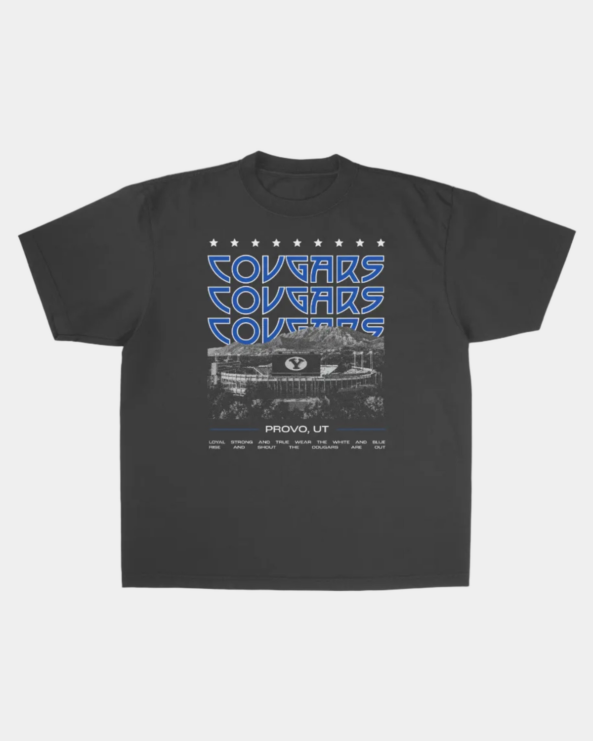 BYU Cougars Stacked Vintage T-Shirt - The Royal Blue