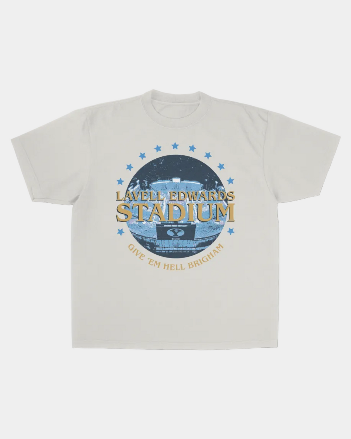 BYU LES "Give 'Em Hell Brigham" Vintage T-Shirt – 2026 Schedule Tee - The Royal Blue